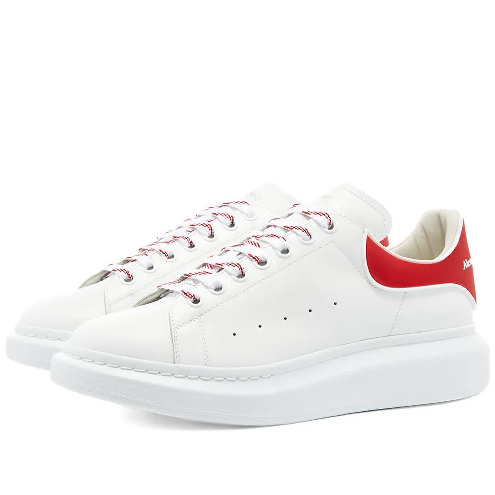 Alexander McQueen Heel Tab Wedge Sole SneakerWhite & Lust Red