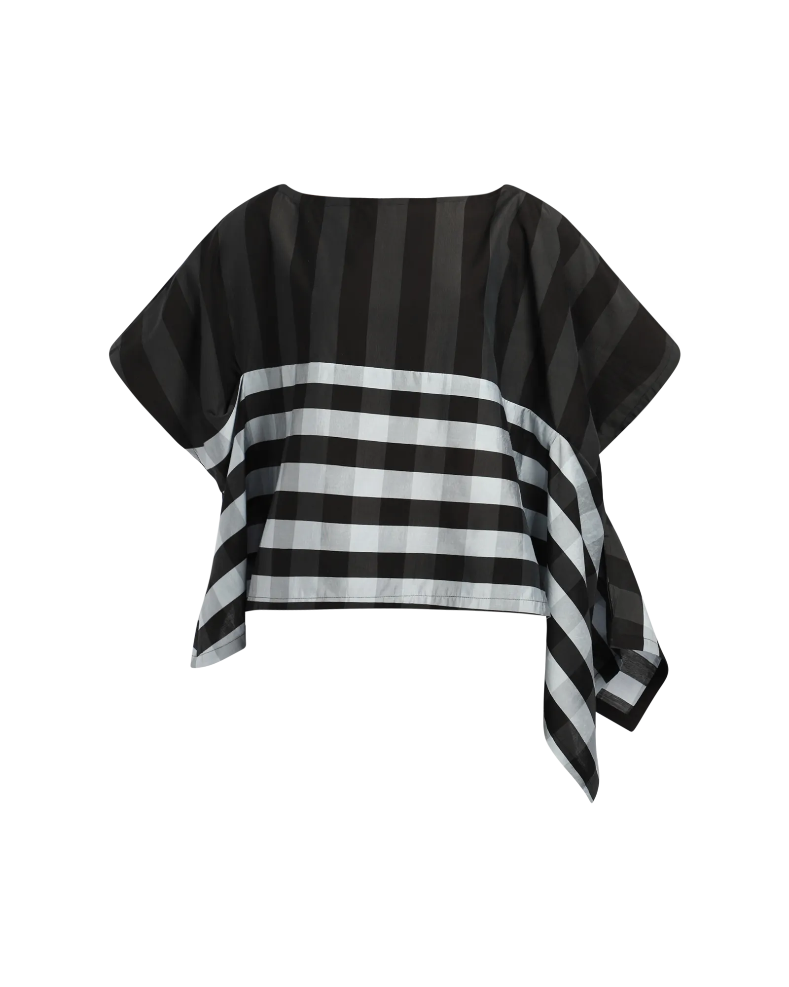 Check Asymmetric Blouse