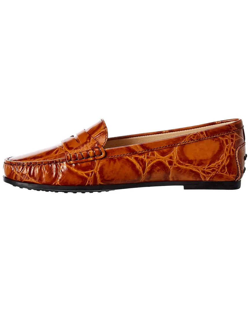  city gommino croc-embossed leather loafer