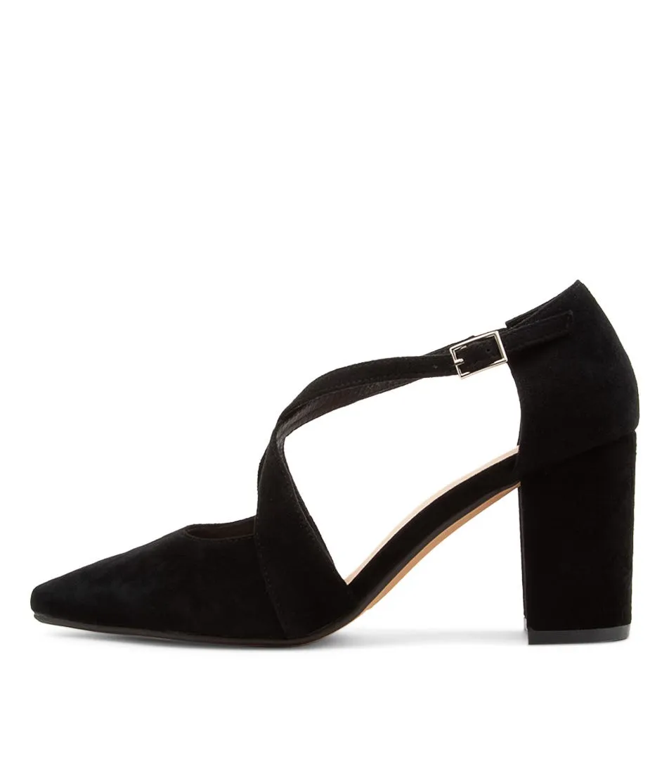 DIANA FERRARI Siquin Black Suede Heels