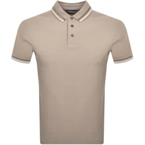 Emporio Armani Logo Polo T Shirt Brown