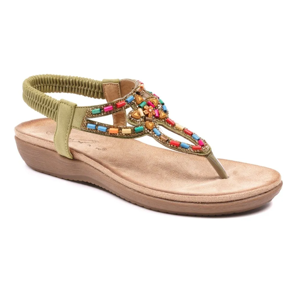 Lunar Una Green Sandal