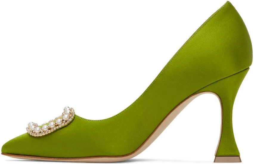 Manolo Blahnik Green Fabetapump Heels