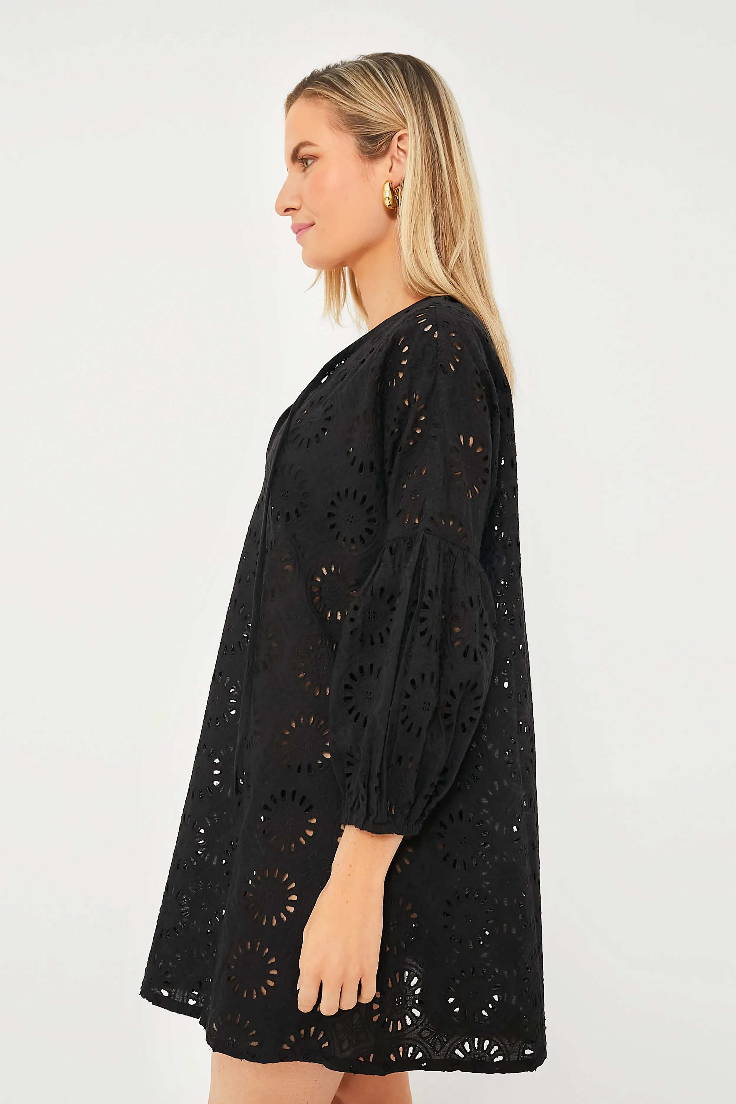Noir Eyelet Cleo Mini Coverup