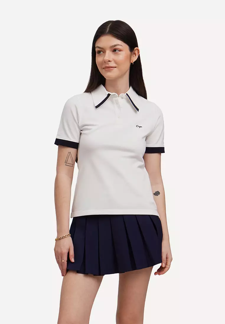 OXGN Contrast Pointelle Polo Shirt