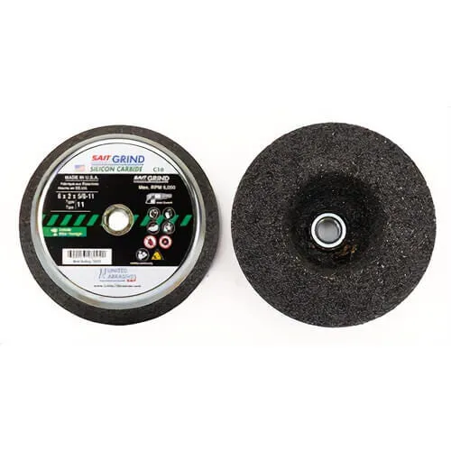 SAIT® 26021 C16 General Purpose Cup Wheel, 6 in dia x 2 in Thick, C16 Grit, Silicon Carbide Abrasive
