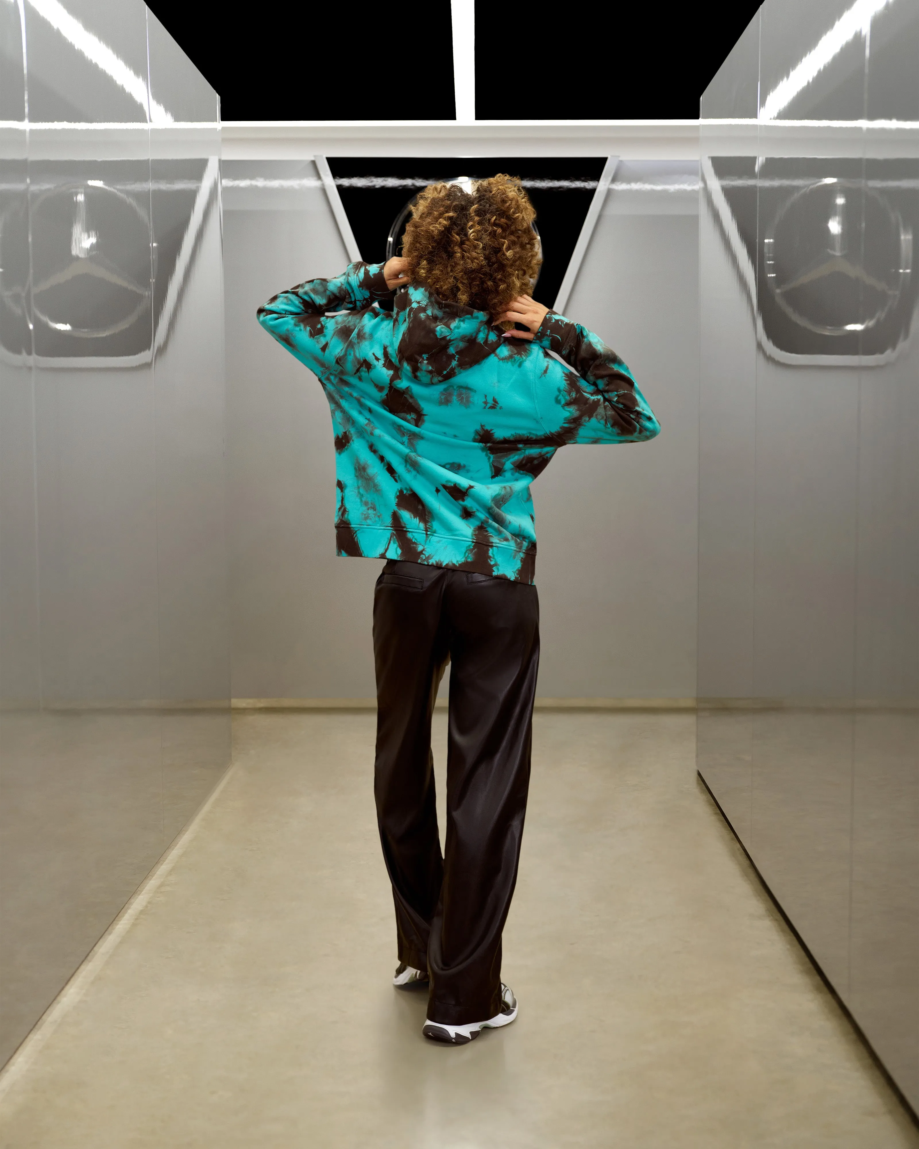 Womens Tie Dye Hoody Multicolour